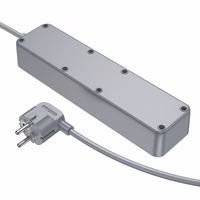 Borofone Power strip BAC9 - 3 pistikupesa 240V + 3xUSB + tüüp C - PD 20W 2 meetrit mustana