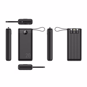 Powerbank Veger C20 (W2047 / W2059) 20000 mAh with built-in Micro-USB cables / Type C / Lightning must