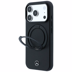 Mercedes MagSafe nahast ümbris rõngasalusega mudelitele iPhone 18 Pro / 17 Pro, must