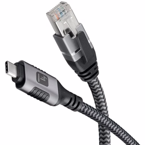 Techly ICOC U3C-RJ45-010 võrgukaabel Hõbedane, Must 1 m Cat6 F/UTP (FTP)