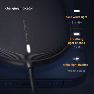 Baseus Induction Laadija LIGHT Magnetiline Iphone 12 koos tüüp C kaabel (WXQJ-02) valge