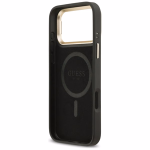 Guess 4G PU Triangle Logo & Alus Camera Magsafe Ümbris jaoks iPhone 17 Pro Max - must