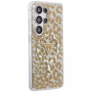 Guess ümbris IML Leopard Print Triangle MagSafe for Samsung Galaxy S26 Ultra pruun