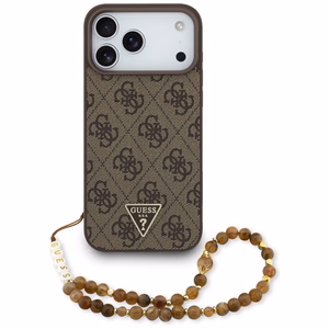 Guess 4G Strap Triangle Logo MagSafe Ümbris jaoks iPhone 17 Pro Max - Brown
