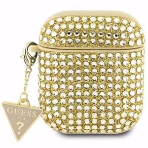 Guess GUA2HDGTPD AirPods 1/2 cover kuldne/kuldne Rhinestone Triangle Charm