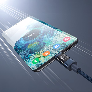 Choetech XCC-1068 PD 60W USB-C - USB-C kaabel ekraaniga 1.2 m - sinine