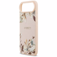 Guess Grained Flowers Classic Logo MagSafe iPhone Air Ümbris - Roosa