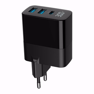 Gembird TA-UC-PDQC30LCD-BK-02 mobiilseadme laadija universaalne must AC kiirlaadimine siseruumidesse