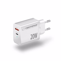 Esperanza EZC105W mains charger 20W valge
