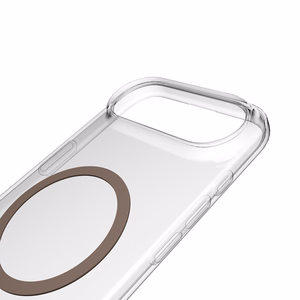 Puro Lite Mag TPU+PC Ümbris Compatible with MagSafe jaoks iPhone 17 Air - Läbipaistev with Brown Ring