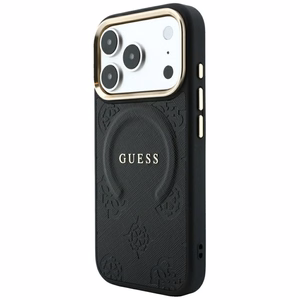 Ümbris mudelile IPHONE 18 Pro/17 Pro ühildub MagSafe'iga (Saffiano Peony Ring) (värv: must)