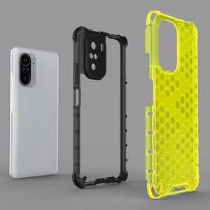 Honeycomb Case armor cover with TPU Bumper for Xiaomi Redmi K40 Pro+ / K40 Pro / K40 / Poco F3 red