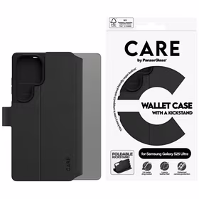 CARE by PanzerGlass Feature Wallet Kickstand Ümbris jaoks Samsung Galaxy S25 Ultra - Must