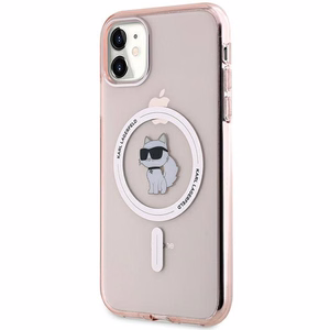 Чехол Karl Lagerfeld IML Choupette MagSafe для iPhone 11 / Xr - розовый