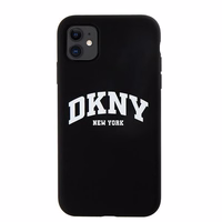 DKNY Liquid Silicone Valge Printed Logo MagSafe Ümbris jaoks iPhone 11/Xr - Must