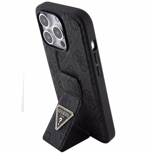 Guess Grip Stand 4G Triangle Strass чехол для iPhone 15 Pro Max - чёрный