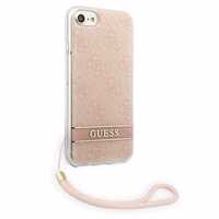 Guess GUOHCI8H4STP iPhone SE 2022 / SE 2020 / 7/ 8 roosa/roosa kõvakaaneline 4G prinditud rihm