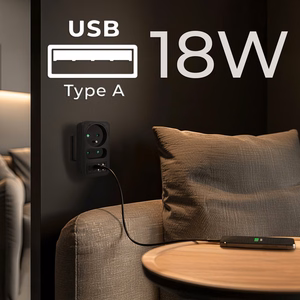 Maclean MCE249 F/B – võrgupesa jaotur, 2 pistikupesa, 4 USB-porti: 2×USB-A ja 2×USB-C PD 20 W, 1×16 A + 1×6 A