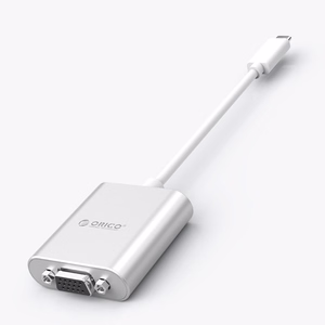 Orico PTAV adapter USB-C–VGA ja 3,5 mm, Full HD, 0,15 m – hõbedane