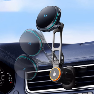 Wozinsky WCT5-6S2Y Car Holder with Qi/MagSafe 15W Wireless Charger and Air Vent Fan - Black