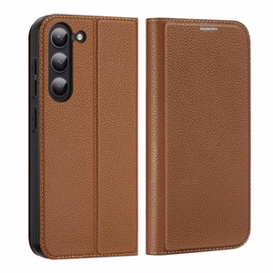 Dux Ducis Skin X2 чехол Samsung Galaxy S23+ флип-чехол кошелёк подставка коричневый