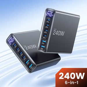 Tech-Protect DC240W-GAN 6 pordiga laua laadija PD 240W / QC3.0 must