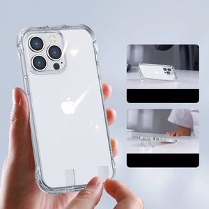 Joyroom Defender Series чехол для iPhone 14 Plus бронированный с крюком и подставкой прозрачный (JR-14H3)