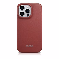 iCarer CE Premium Leather Folio Case iPhone 14 Pro Max Magnetic Flip Cover MagSafe Red (WMI14220716-RD)
