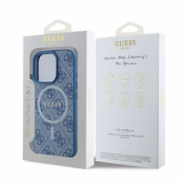 GUESS ümbris jaoks IPHONE 16 Pro compatible with MagSafe GUHMP16LG4GFRB (PU 4G Ring Classic Logo) sinine