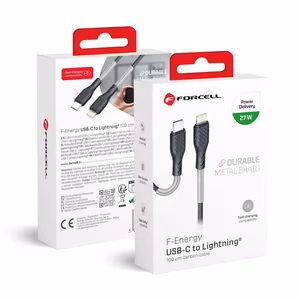 Kaabel USB C to Lightning Forcell F-Energy PD 3A 27W Carbon 1 m CB-01C must