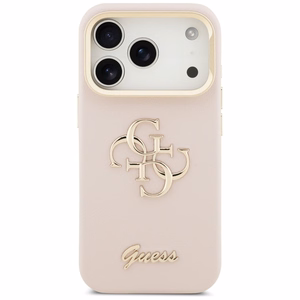 GUESS ümbris jaoks IPHONE 17 Pro GUHCP17LPCS4GSP (Grained PU Big 4G & Stand Camera) roosa