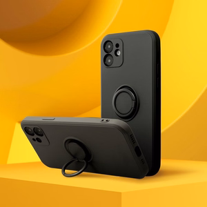 Silikoonist Ring ümbris mudelile iPhone 17 Pro Max / 18 Pro Max – must