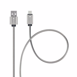 Kaabel USB A to USB C Forcell F-Energy QC3.0 66W Metal 1 m C234 hõbedane