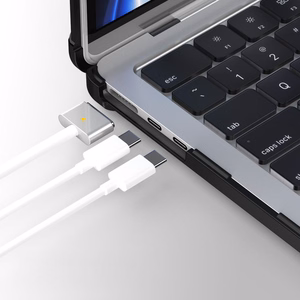 Tech-Protect SmartShell Pro ümbris jaoks MacBook Air 13" 2023-2025 M2 / M3 / M4 - läbipaistev and must