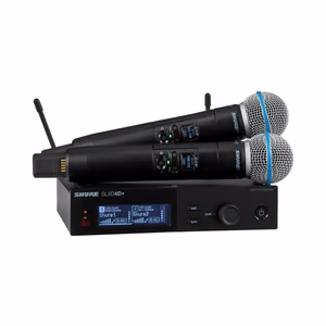 Shure SLXD24D+E/B58-G65 – dual digital wireless system with two handheld Beta 58A microphones, 470–606 MHz