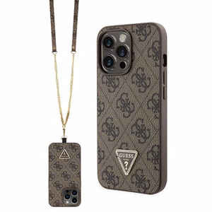 Guess GUHCP13LP4TDSCPW Ümbris jaoks iPhone 13 Pro / 13 - Brown Crossbody 4G Metal Logo