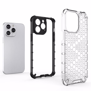 Honeycomb ümbris iPhone 14 Pro Maxi soomustatud hübriidkate läbipaistev