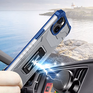 Crystal Ring Case прочный защитный чехол с подставкой для iPhone 12 mini синий
