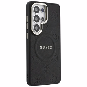 Guess Saffiano Peony Embossed Ring MagSafe ümbris Samsung Galaxy S26 Ultra must