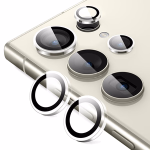 Crong Lens Ring karastatud klaasist kaamera objektiivikaitse seadmele Samsung Galaxy S24 Ultra, läbipaistev