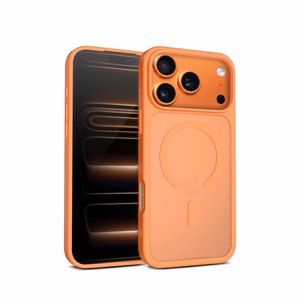 Crong Hybrid Matte Magnetic MagSafe ümbris seadmele iPhone 17 Pro, oranž