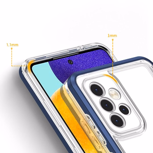 Läbipaistev 3in1 ümbris Samsung Galaxy A73 raamkate geel sinine