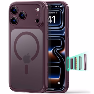 ESR Classic Hybrid MagSafe ümbris mudelitele iPhone 18 Pro Max / 17 Pro Max, tumeda kirsipunase värviga