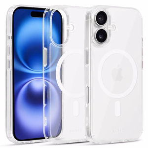 Liavec Glossy Magsafe Clear Ümbris do Iphone 16 valge