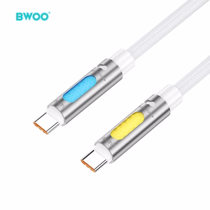 BWOO 240W Super Fast Charging Data Kaabel With RGB Light valge X325C-C