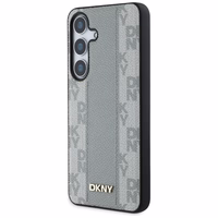 DKNY Leather Checkered Pattern MagSafe ümbris jaoks Samsung Galaxy S25 taupe