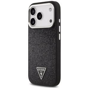Guess Glitter Triangle Logo MagSafe Ümbris jaoks iPhone 17 Pro - Must
