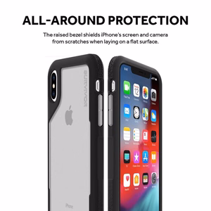 Griffin Survivor Endurance ümbris seadmele iPhone XS Max, läbipaistev ja hall