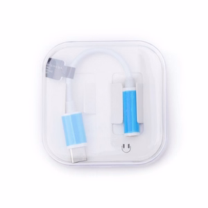 Adapter AUX Type C (male) to Jack 3,5 mm (female) BOX valge