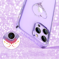 Swarovski kristallidega silikoonist ümbris Kingxbar Wish Series iPhone 14 Plus'ile - lilla